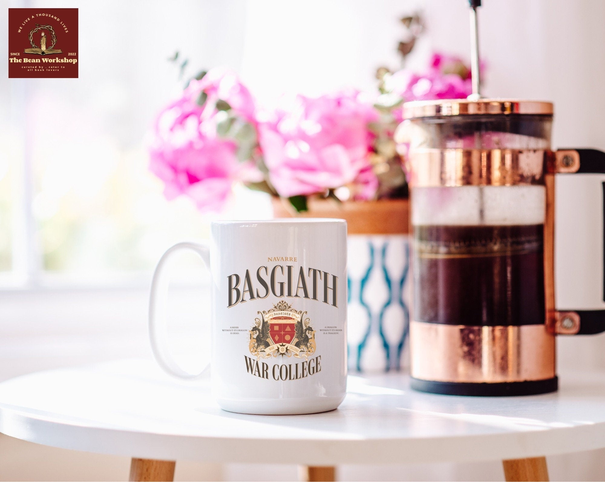 Fourth Wing Mug, Basgiath War College Travel Cup, Official Rebecca Yarros Merchandise, Birthday Gift for Book Lovers from Best Friends MGVLR48