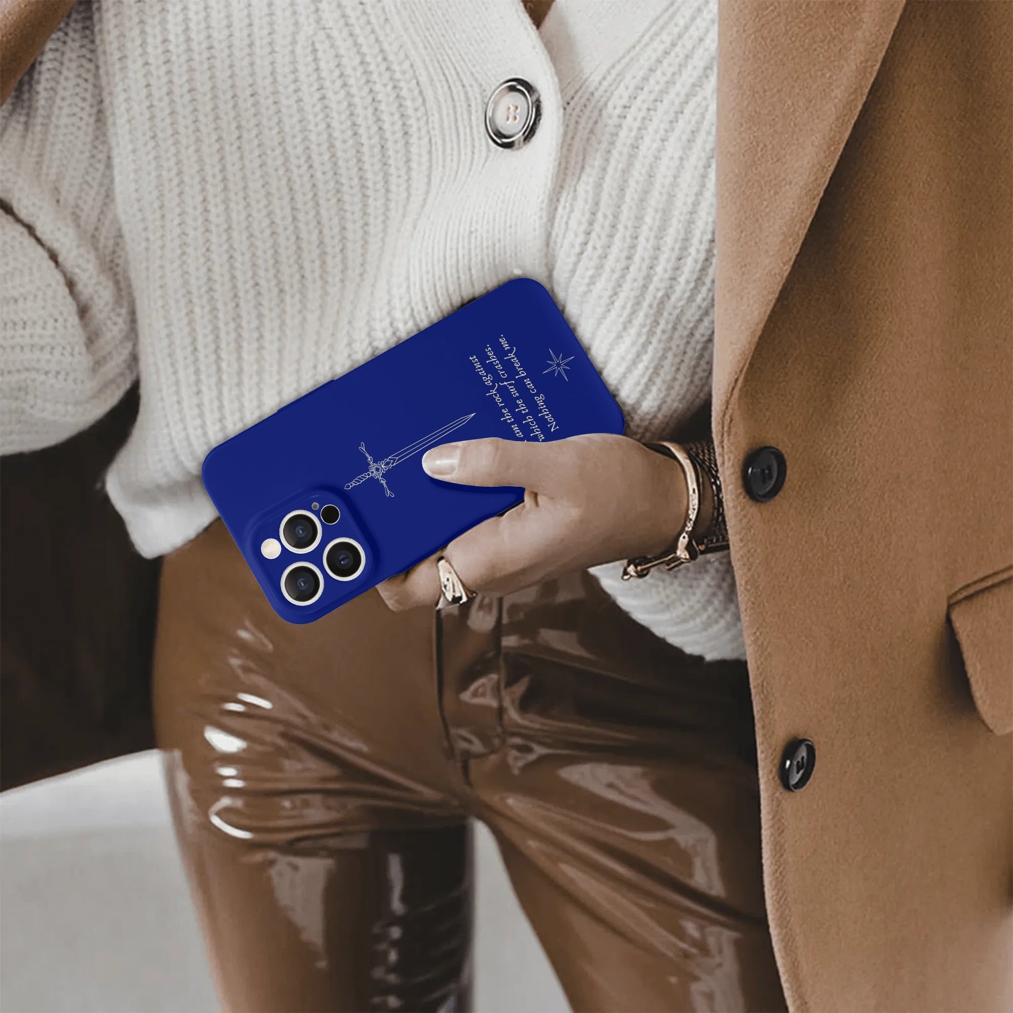 Phone Case "I am the rock against which the surf crashes" Quote Design – A Court of Silver Flames Inspired Protective Cover, Fantasy Novel iPhone Cover, Book Lover Gift  PCVLR45