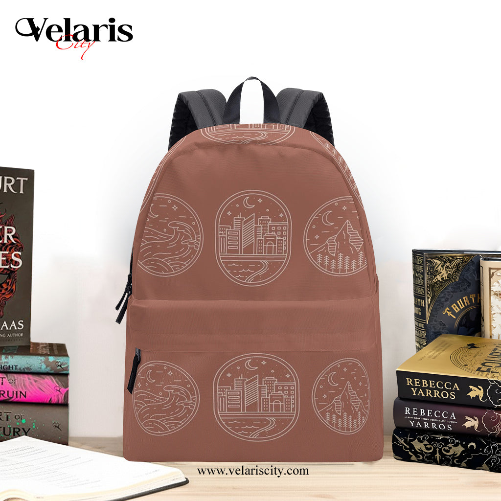 Velaris Inspired Backpack ,Minimalist City and Nature Inspired Backpack, Book Lover Gift BPVLR46