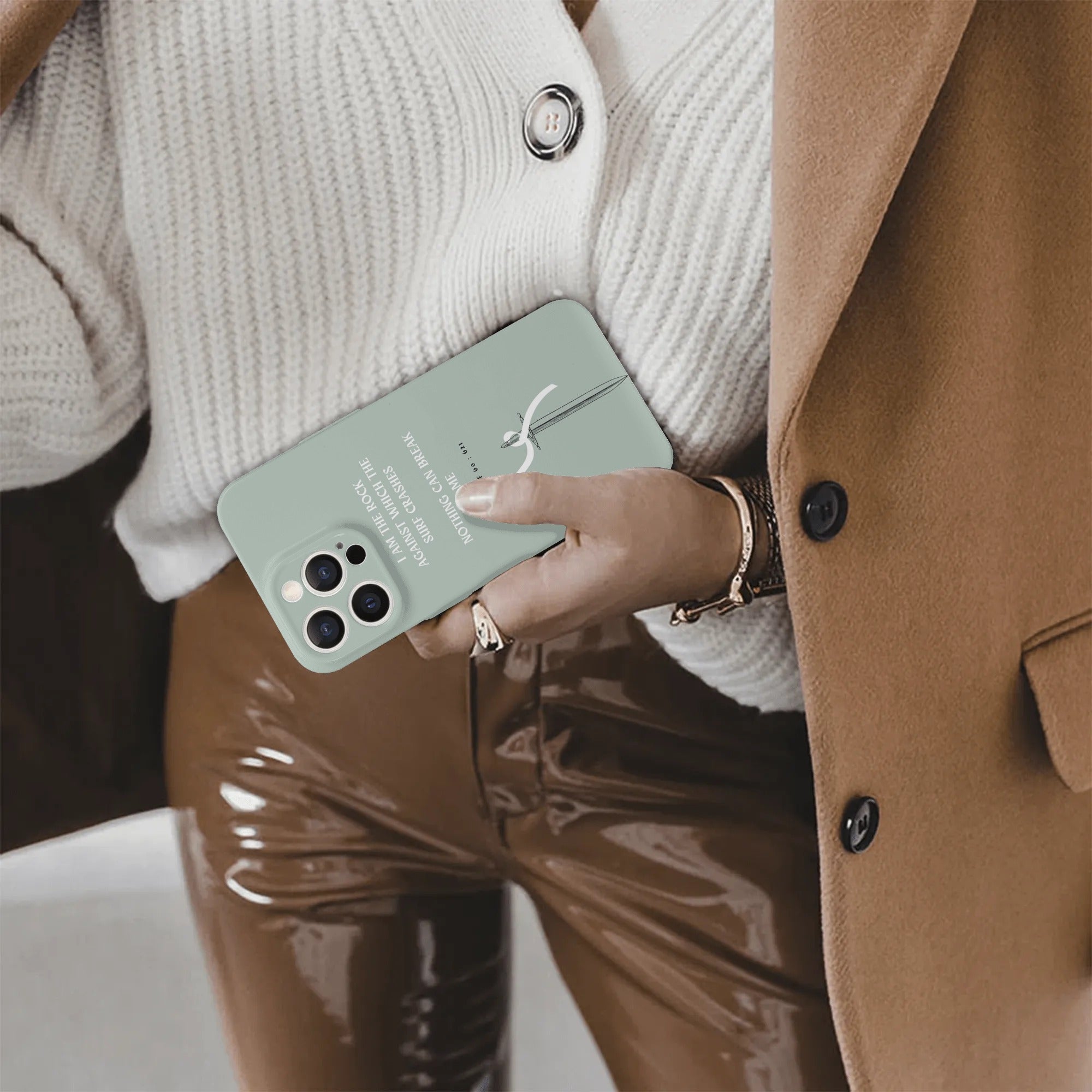 Phone Case "I am the rock against which the surf crashes" Quote Design – ACOSF Inspired Protective Cover, Fantasy Novel iPhone Cover, Book Lover Gift  PCVLR46