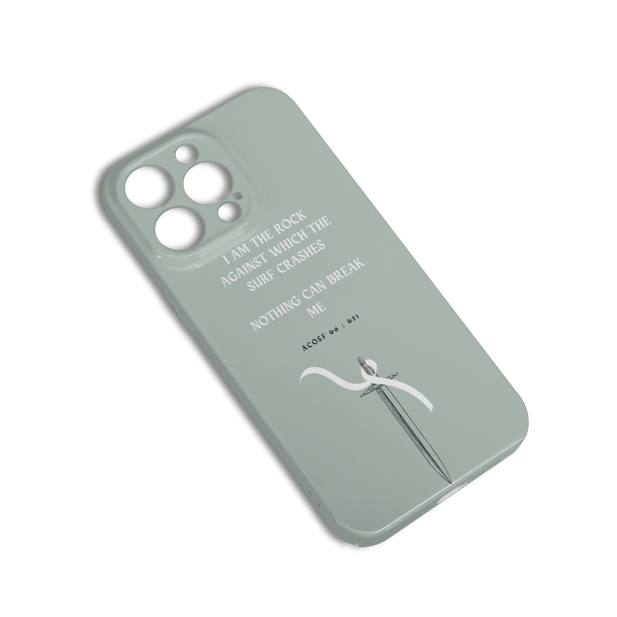 Phone Case "I am the rock against which the surf crashes" Quote Design – ACOSF Inspired Protective Cover, Fantasy Novel iPhone Cover, Book Lover Gift  PCVLR46