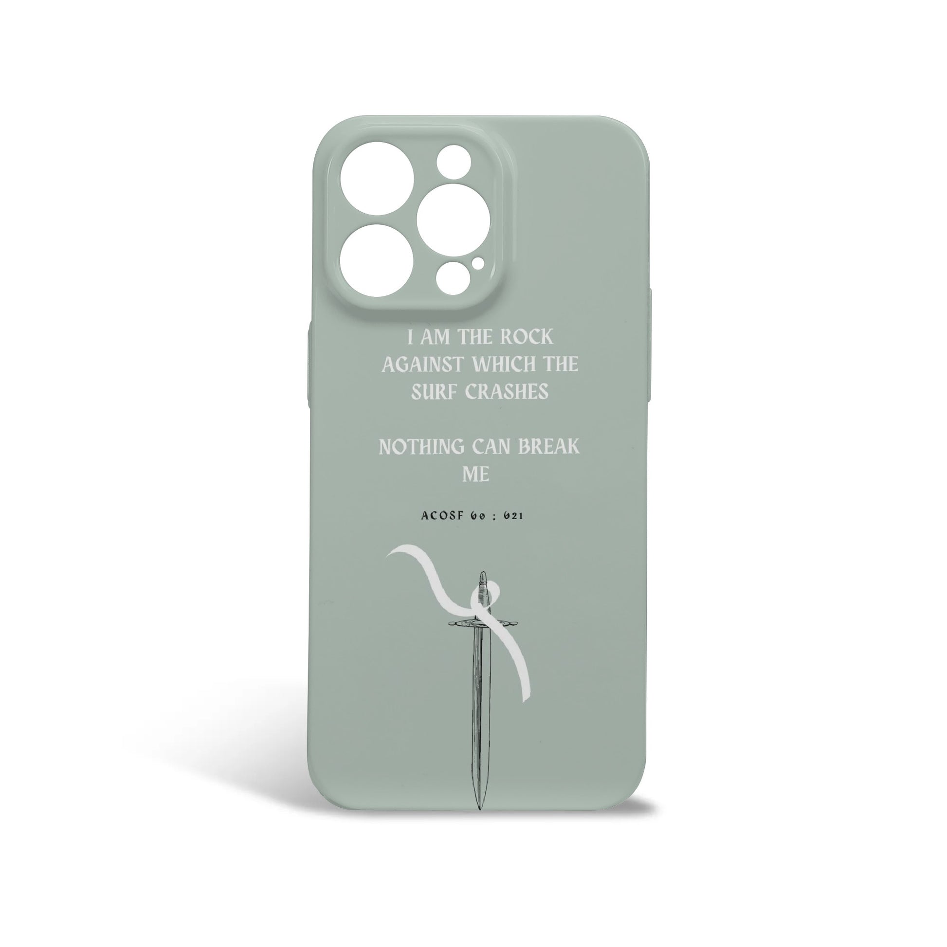 Phone Case "I am the rock against which the surf crashes" Quote Design – ACOSF Inspired Protective Cover, Fantasy Novel iPhone Cover, Book Lover Gift  PCVLR46