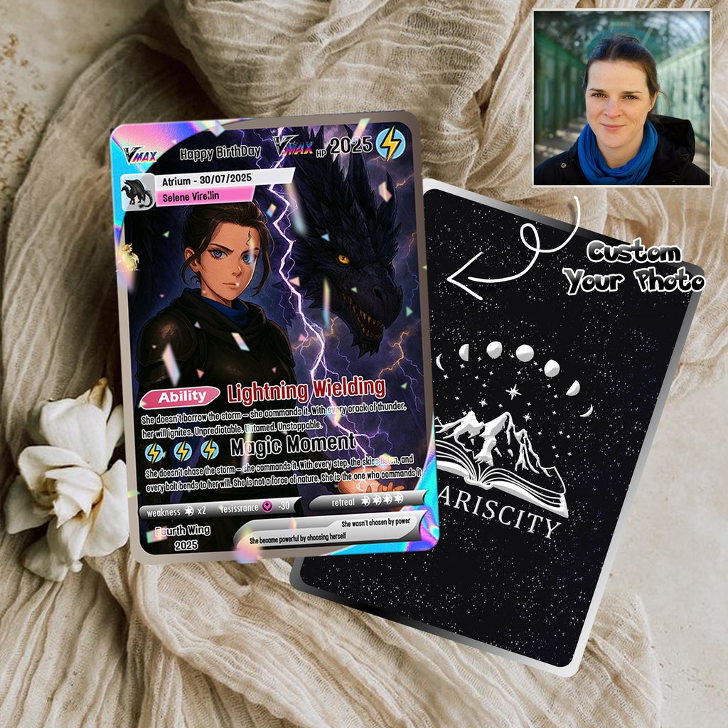 Birthday Custom Card, Custom Photo Anime Card, Fourth Wing Card Gift, Dragon Card Gift. CVLR024