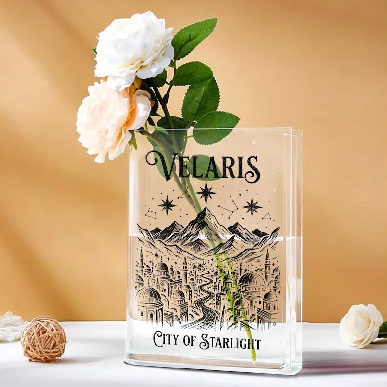 Velaris ACOTAR Acrylic Book Vase City of Starlight, Fantasy Readers Vase, Book Lover Gift for Smut Reader, SJM Merch, Bookish Home Decor VLRBV38
