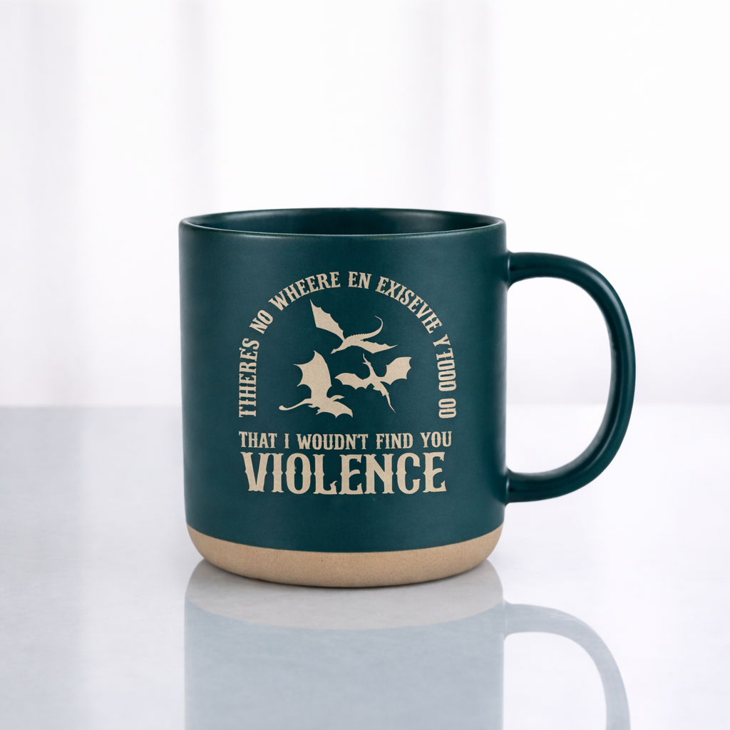 There’s No Where in Existence That I Wouldn’t Find You Violetence Mug, Fourth Wing Inspired Dragon Ceramic Cup, Fantasy Bookish Gift