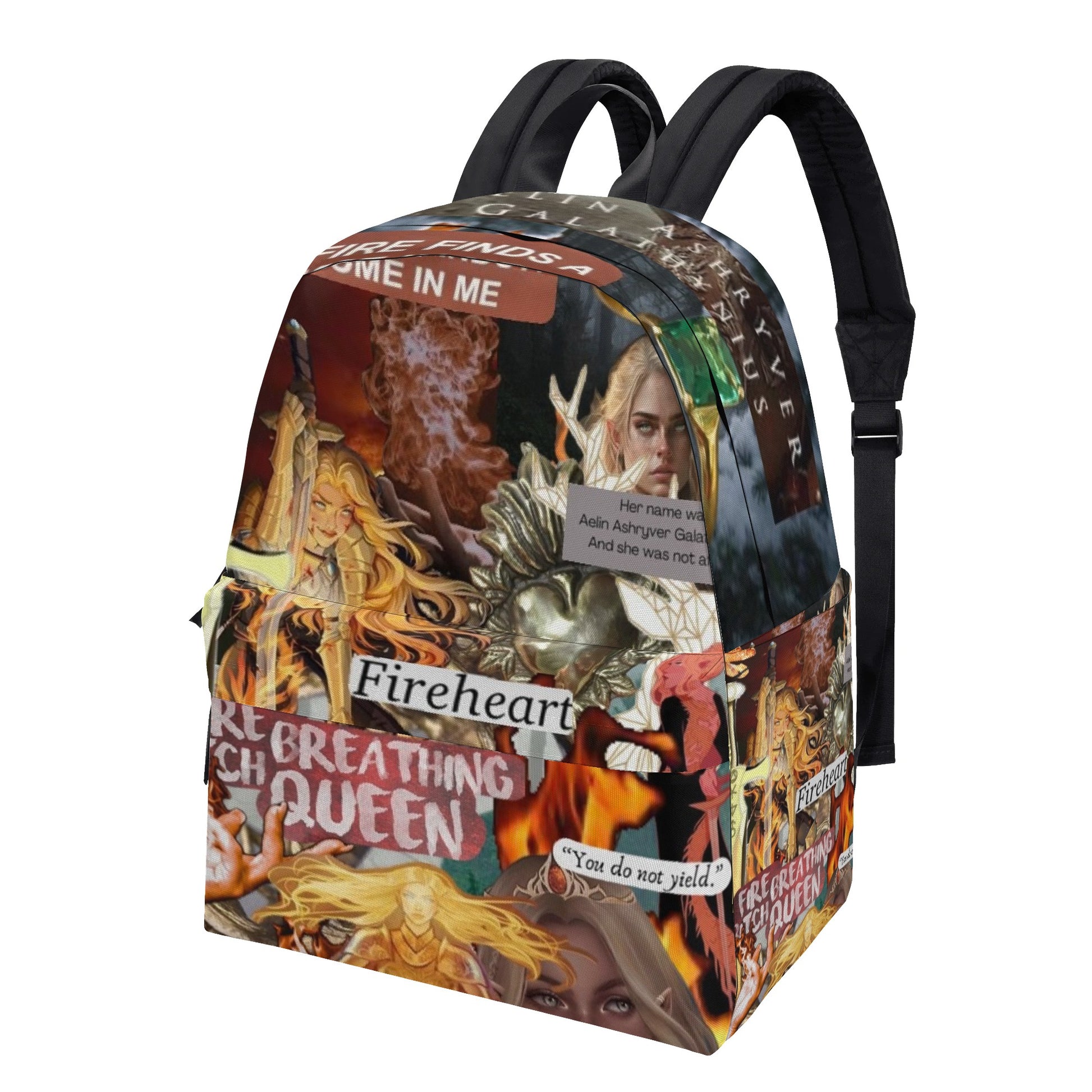 Fireheart Backpack, Throne of Glass Aelin Inspired Bag, Breathing Queen Quote, Bookish Fantasy Gift  BPVLR04