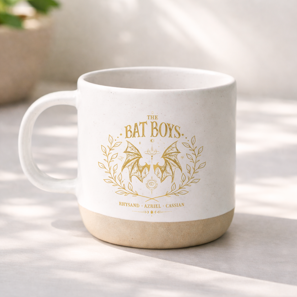 Bat Boys Pottery Mug, ACOTAR Inspired Ceramic Coffee Cup, Rhysand Azriel Cassian Bookish Mug, Fantasy Reader Gift PMVLR25