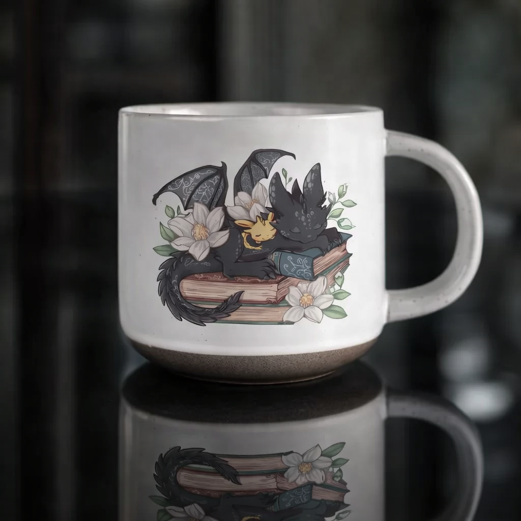 Fantasy Bookish Mug, Fantasy Dragon Pottery Mug, 4th Wing Merch, Book Lover Gift, Bookish Coffee Cup, Dragon Home Decor for Reader,Book Gift