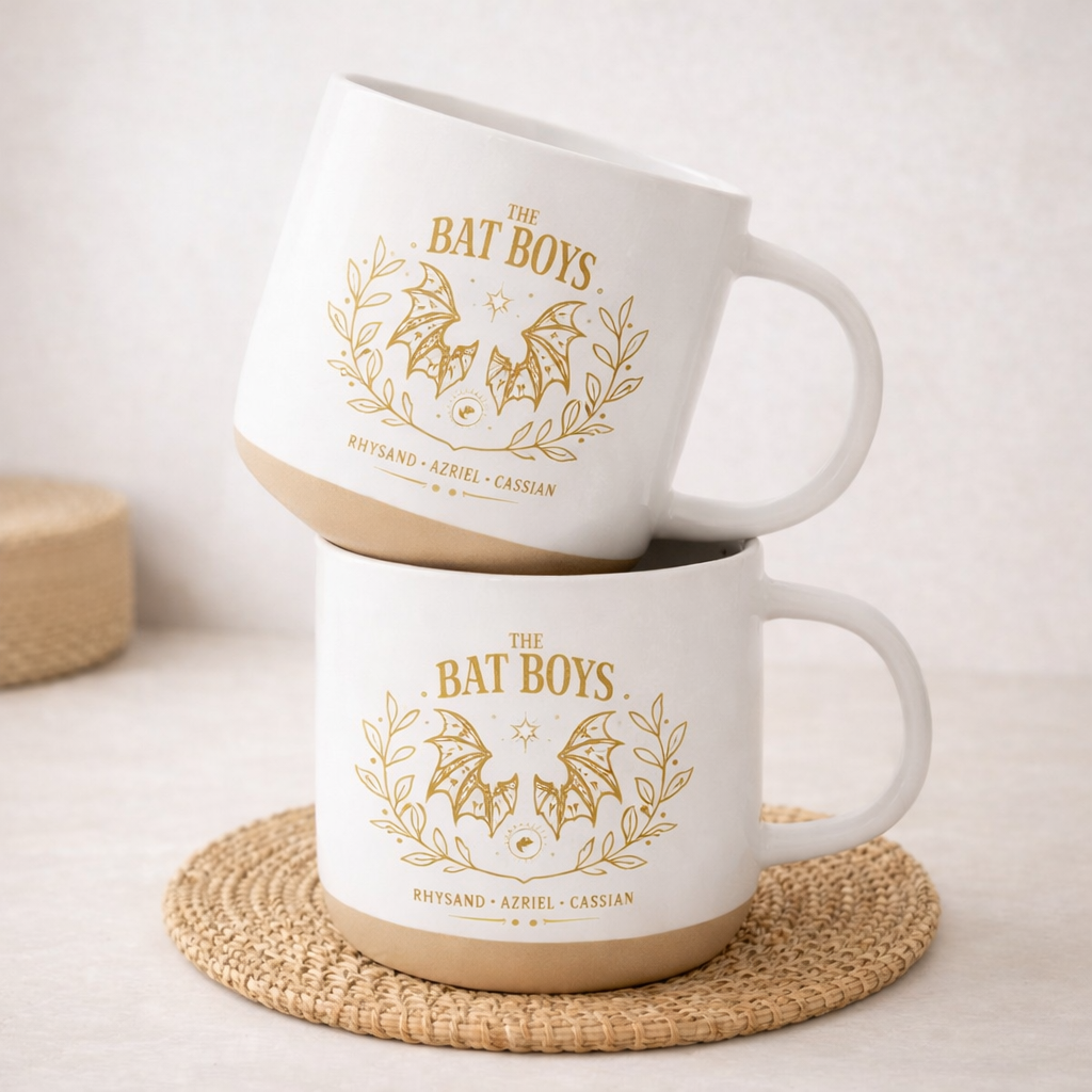 Bat Boys Pottery Mug, ACOTAR Inspired Ceramic Coffee Cup, Rhysand Azriel Cassian Bookish Mug, Fantasy Reader Gift PMVLR25