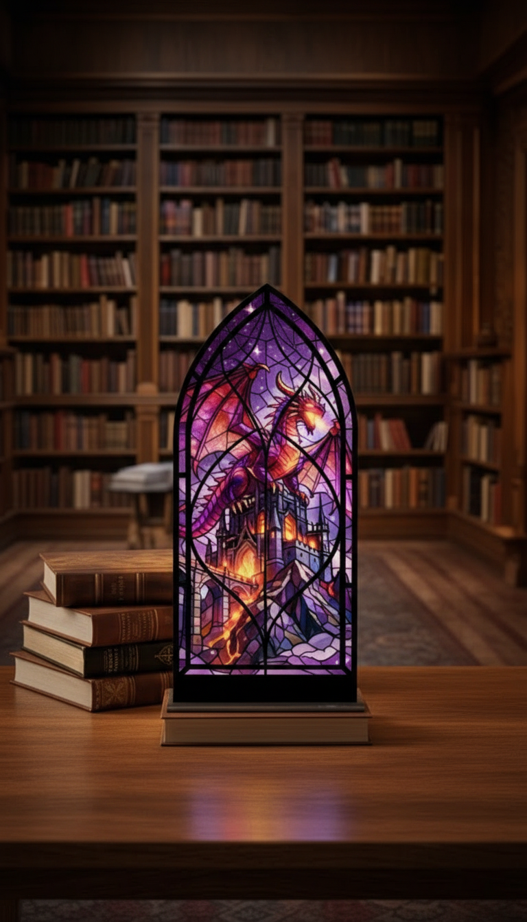 Gothic Dragon Library Sign, Fantasy Bookshelf Decor, Book Lover Gift, Reader Gift, 3 Colors Available BNVLR29