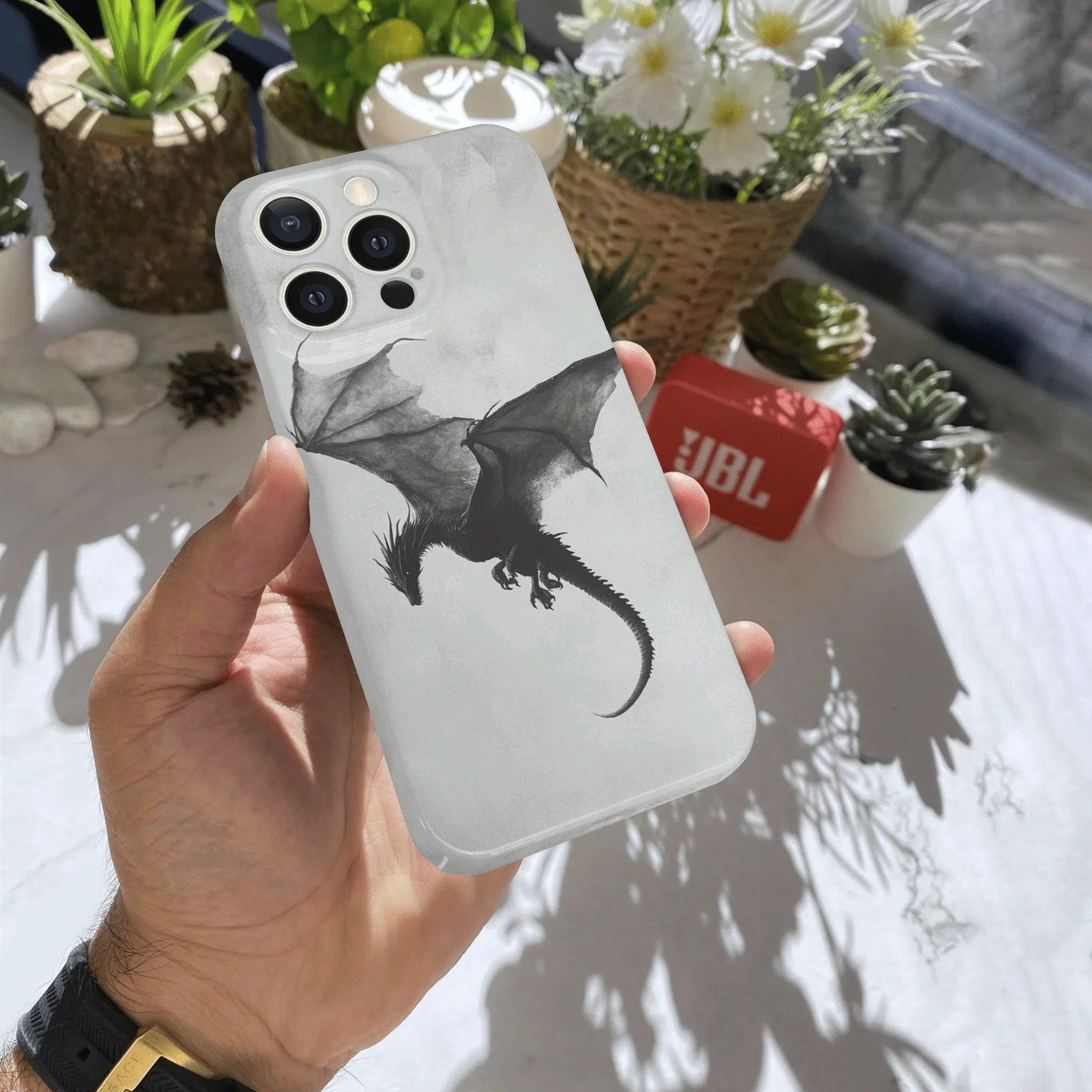 Dragon Tairn Phone Case, Fourth Wing Inspired Design, Black  Dragon Artwork, Unique Fantasy Accessory for Dragon Lovers, Bookish Gift PCVLR78