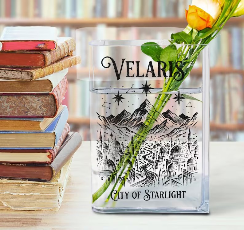 Velaris ACOTAR Acrylic Book Vase City of Starlight, Fantasy Readers Vase, Book Lover Gift for Smut Reader, SJM Merch, Bookish Home Decor VLRBV38