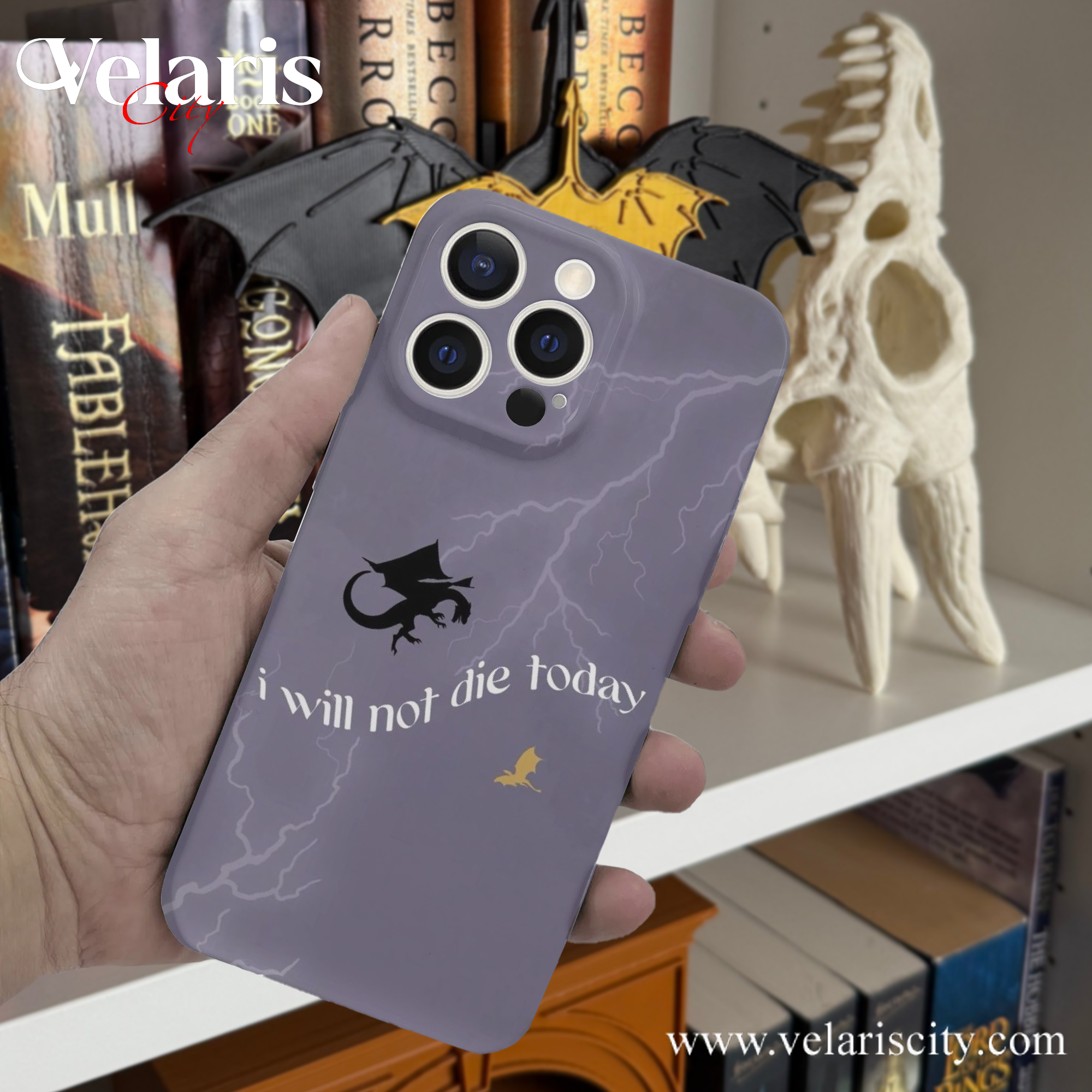 "I will not die today" Phone Case - Inspired by Fourth Wing, Magical Phone Cover, Fantasy Art Accessories PCVLR04
