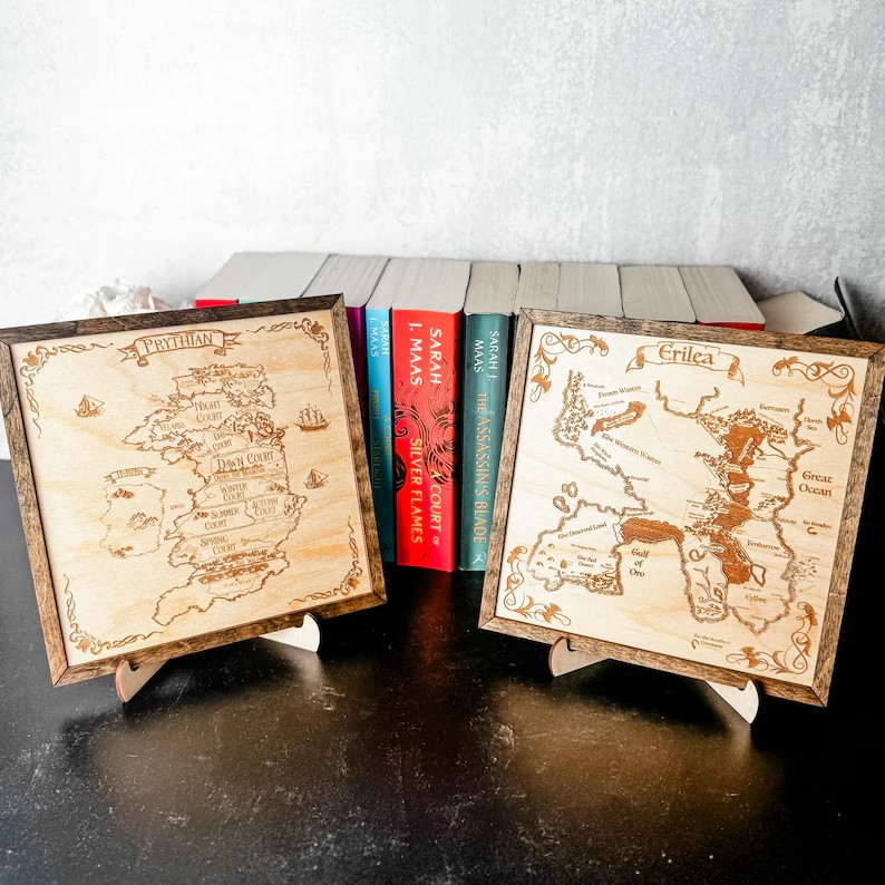 Throne of Glass Erilea Map, Wooden Wall Art for Bookshelf Decor WSVLR04