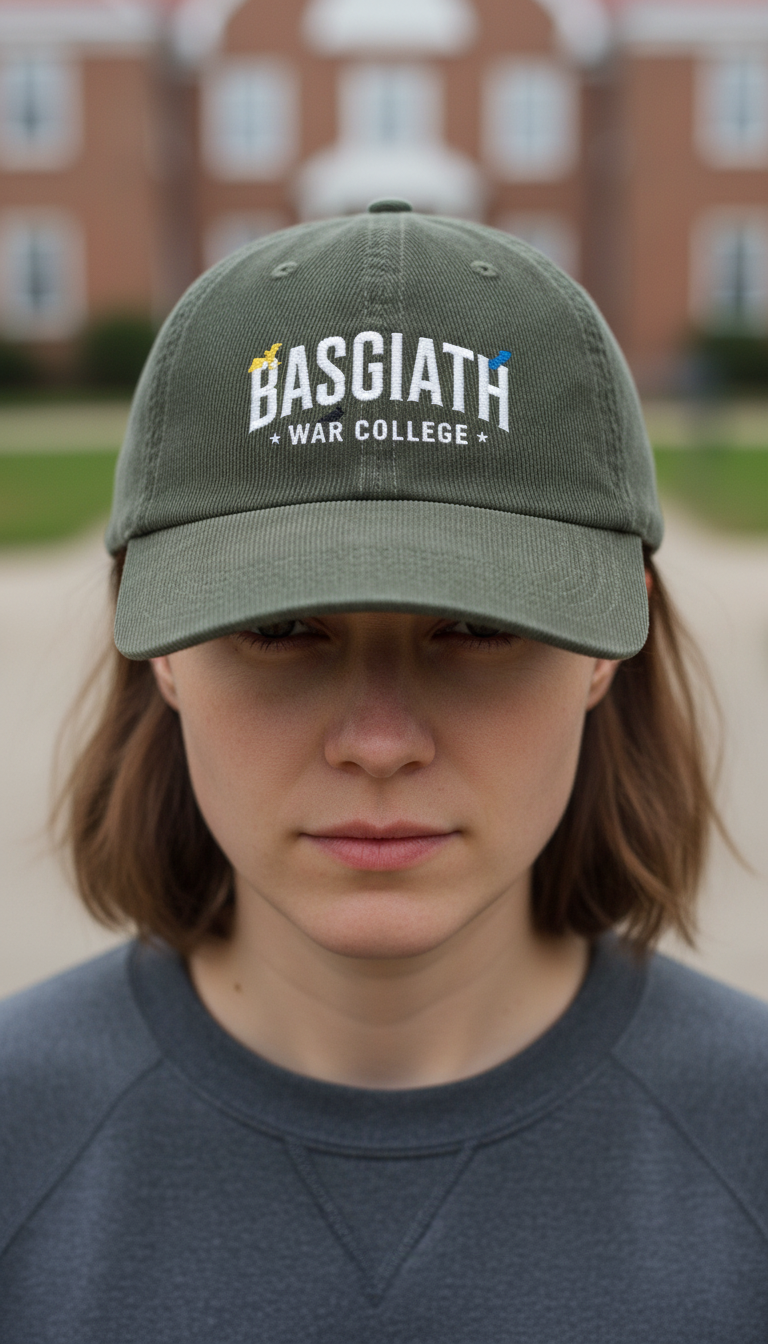 Fourth Wing Inspired Basgiath War College Hat, Embroidered Corduroy Dad Cap VLRH18
