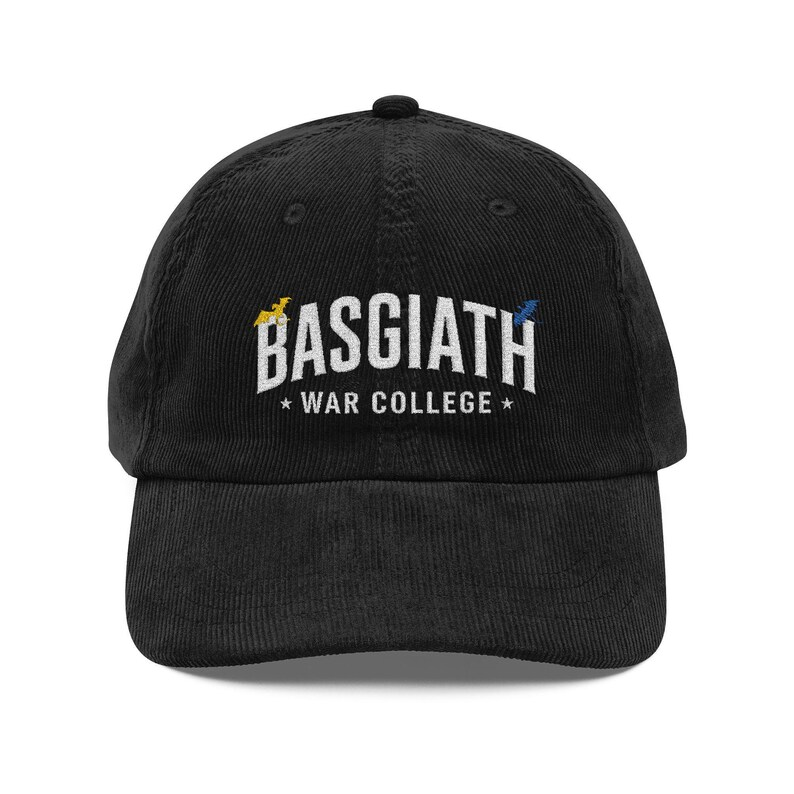 Fourth Wing Inspired Basgiath War College Hat, Embroidered Corduroy Dad Cap VLRH18