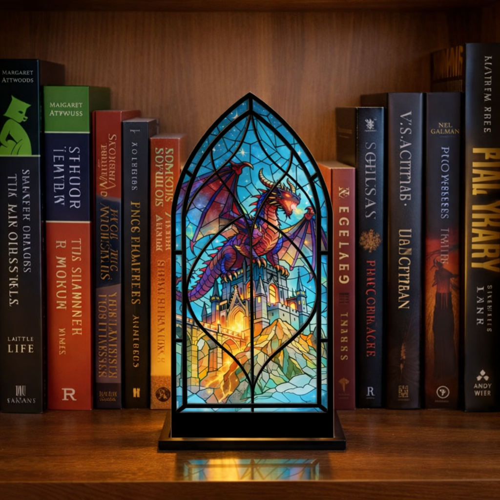 Gothic Dragon Library Sign, Fantasy Bookshelf Decor, Book Lover Gift, Reader Gift, 3 Colors Available BNVLR29