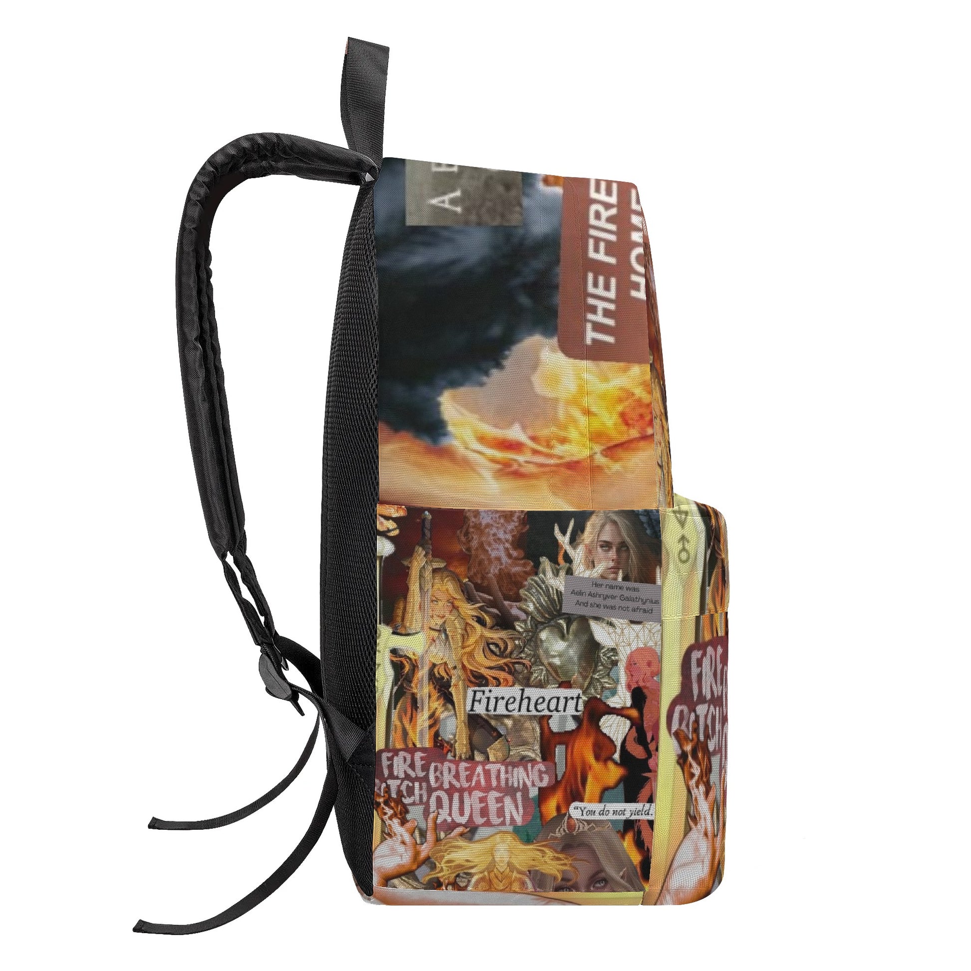 Fireheart Backpack, Throne of Glass Aelin Inspired Bag, Breathing Queen Quote, Bookish Fantasy Gift  BPVLR04
