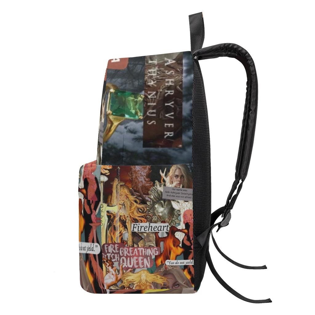 Fireheart Backpack, Throne of Glass Aelin Inspired Bag, Breathing Queen Quote, Bookish Fantasy Gift  BPVLR04
