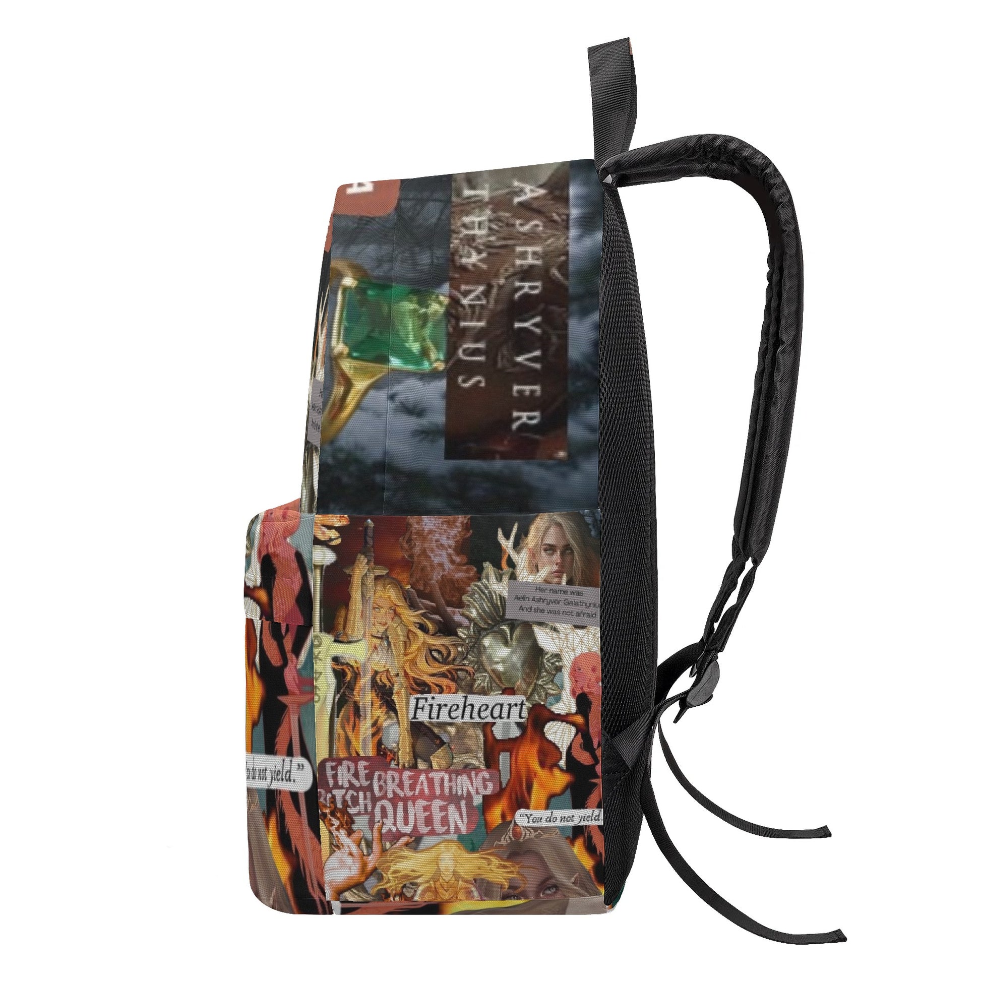 Fireheart Backpack, Throne of Glass Aelin Inspired Bag, Breathing Queen Quote, Bookish Fantasy Gift  BPVLR04