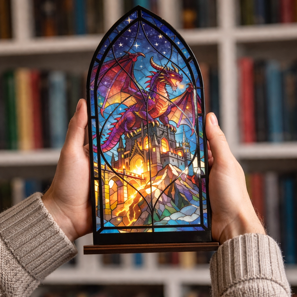 Gothic Dragon Library Sign, Fantasy Bookshelf Decor, Book Lover Gift, Reader Gift, 3 Colors Available BNVLR29