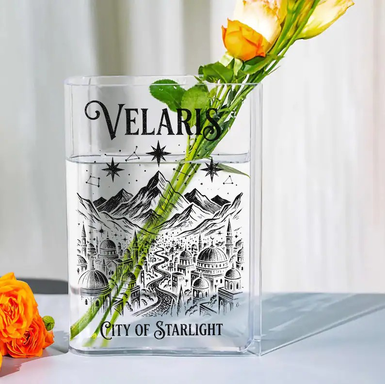 Velaris ACOTAR Acrylic Book Vase City of Starlight, Fantasy Readers Vase, Book Lover Gift for Smut Reader, SJM Merch, Bookish Home Decor VLRBV38