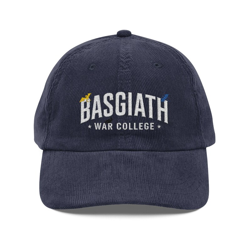 Fourth Wing Inspired Basgiath War College Hat, Embroidered Corduroy Dad Cap VLRH18