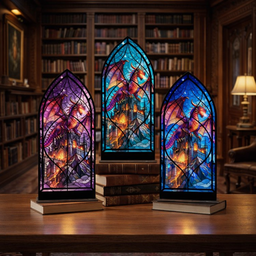 Gothic Dragon Library Sign, Fantasy Bookshelf Decor, Book Lover Gift, Reader Gift, 3 Colors Available BNVLR29