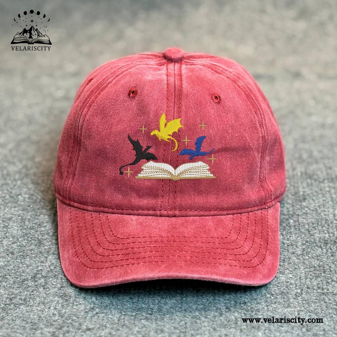 Dragon Fourth Wing Embroidered Hat, Xaden Riorson, Basgiath War College Hat, Dragon Rider Hat, Romantasy Reader Bookish Gift VLRH12