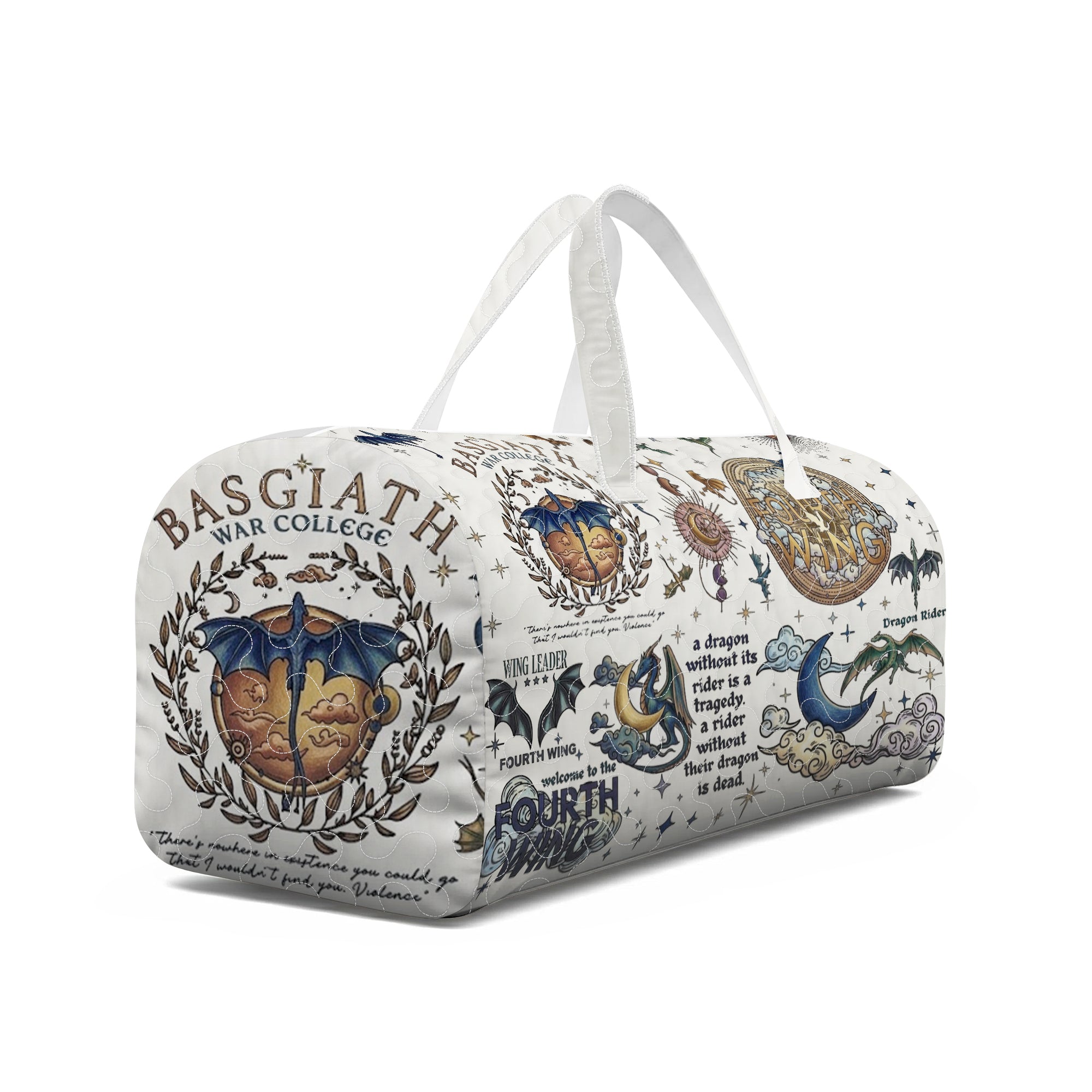 Fourth Wing Duffle Bag, Basgiath War College Travel Bag, Dragon Rider Weekender Bag, Fantasy Bookish Overnight Bag, Reader Gift, QTBVLR04