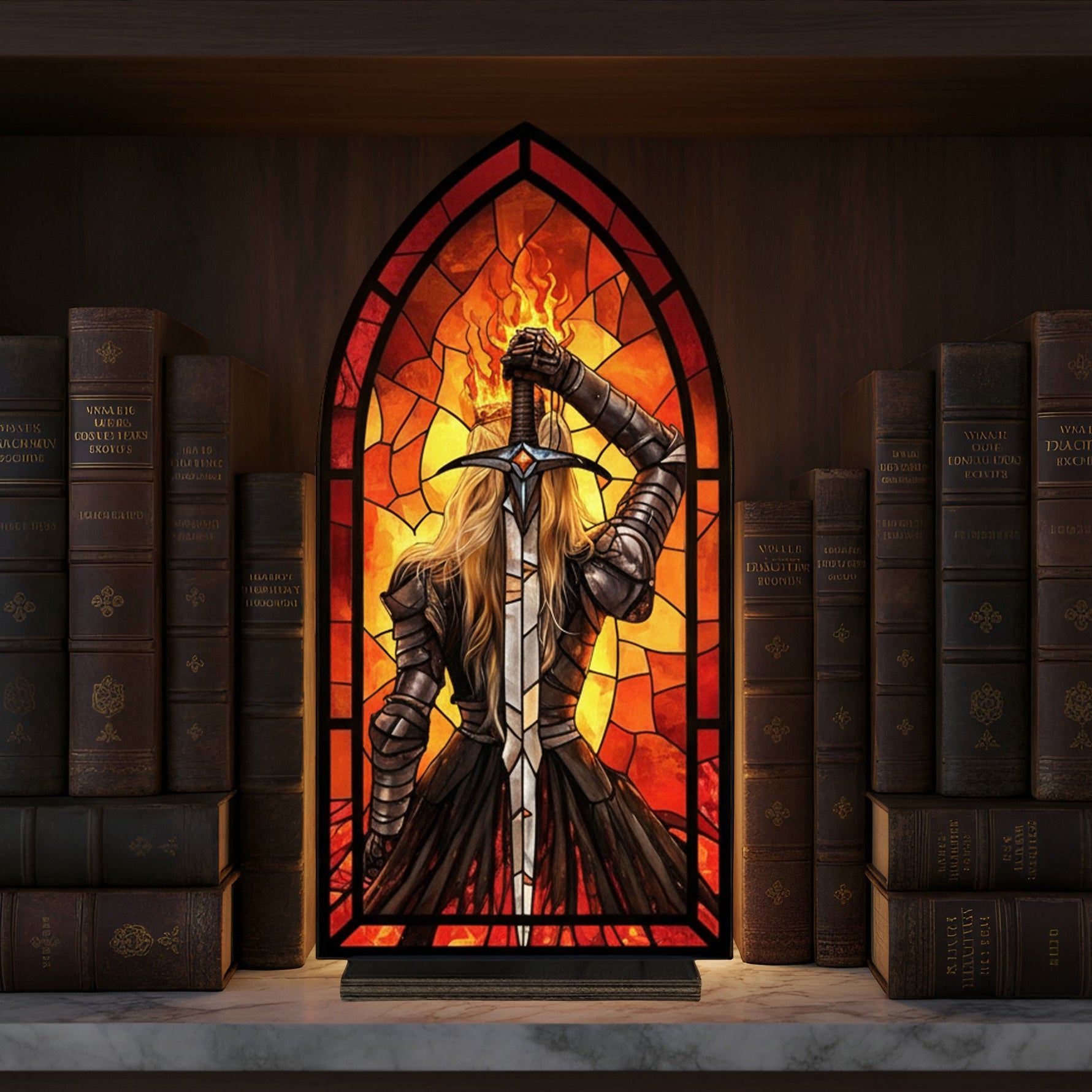 Throne of Glass Aelin Book Nook, Flame and Blade Fantasy Decor, Cozy Reading Lamp, Bookish Gift, Magical Reading Corner BNVLR24