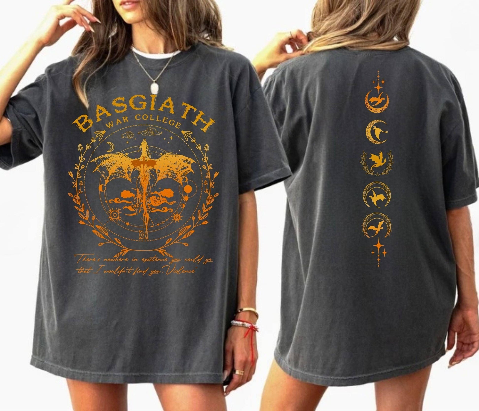 Comfor Colors Basgiath War College Shirt, Fourth Wing Double-Sided T-shirt, Dragon Rider Shirt, Riders Quadrant Tee, Book Lover Gift CFVLR20
