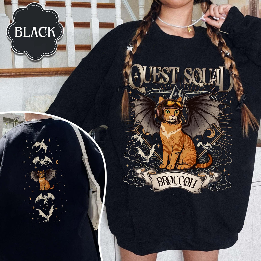 Comfort Colors Quest Squad Broccoli Sweatshirt, Onyx Storm Shirt, Fourth Wing, Xaden Riorson, Ridoc Romantasy Fan Shirt, Dragon Rider,Bookish Tee CFVLR44