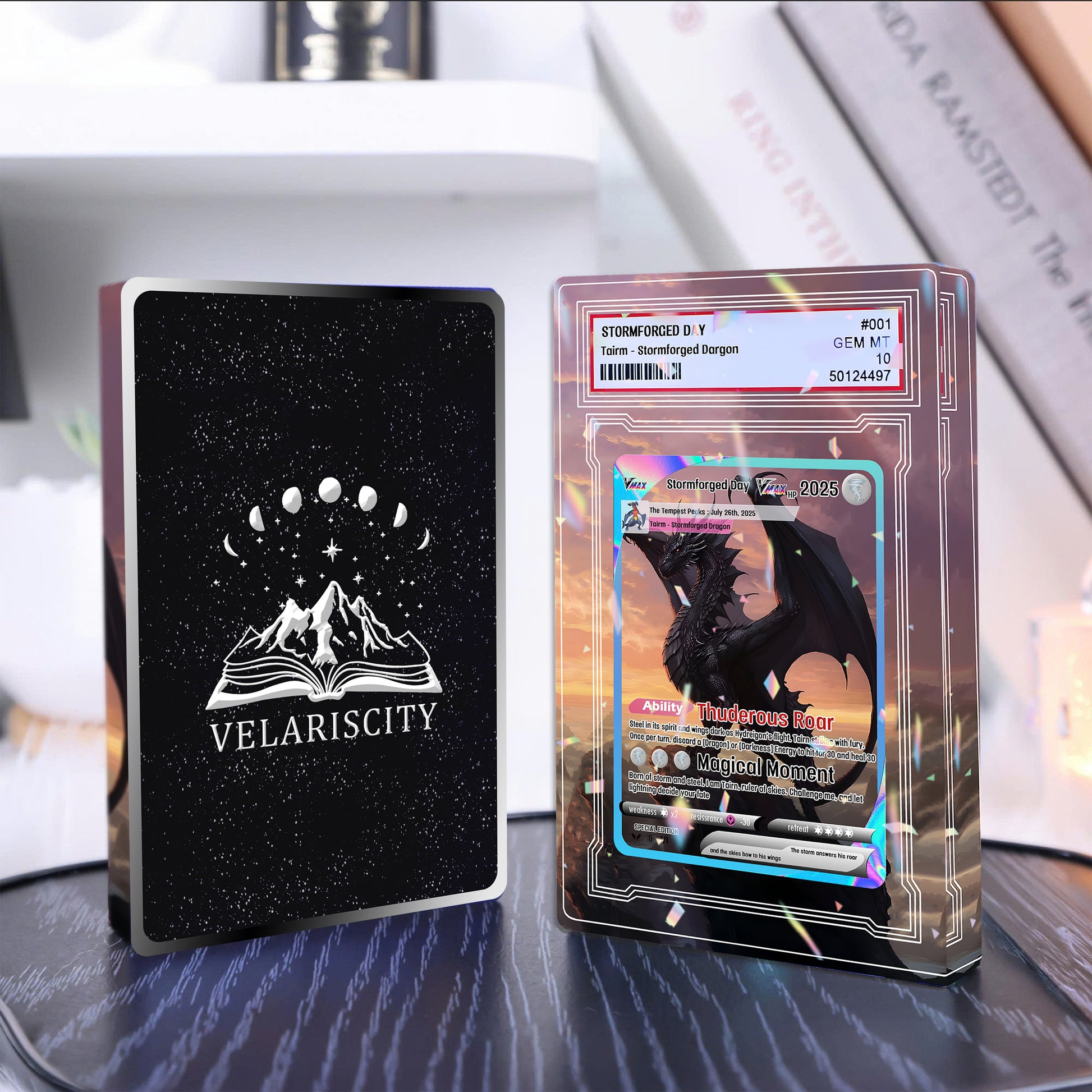 Tairn Stormforged Dragon Acrylic Block, Fourth Wing Acrylic Block, Fourth Wing Fanart Gift, Bookish Dragon Display, Fantasy Collectible for Readers and Fans ABVLR05