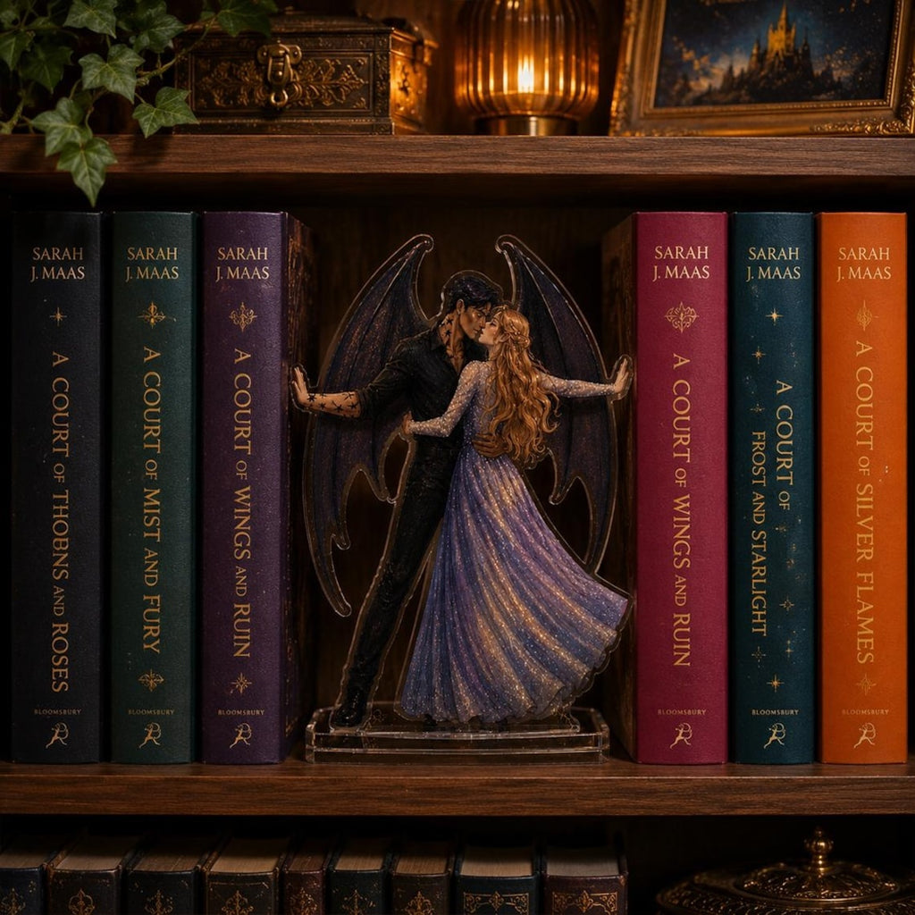 Feyre and Rhysand Bookend Standee, ACOTAR Inspired Acrylic Bookshelf Decor, Night Court Fantasy Romance Gift, Book Lover Shelf Display. BSVLAR05