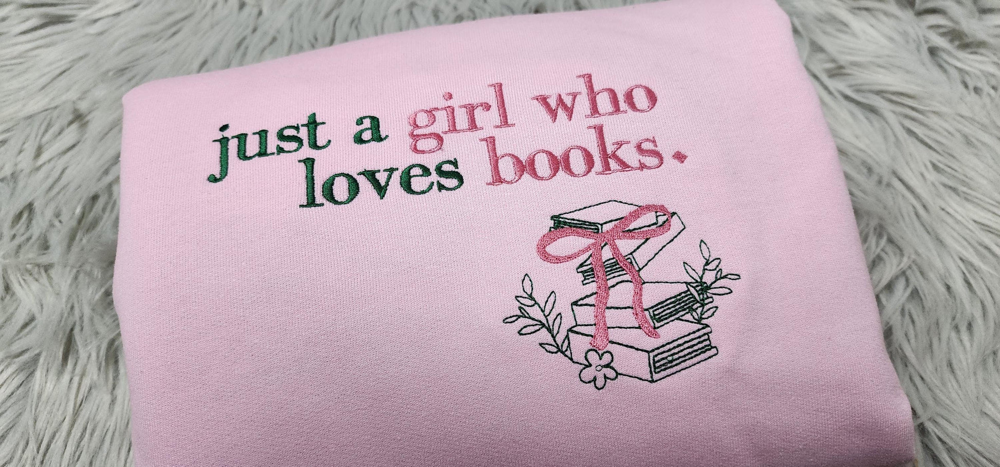 Embroidered Book Lover Crewneck Sweatshir, Cozy Reader Pullover, Just a Girl Who Loves Books