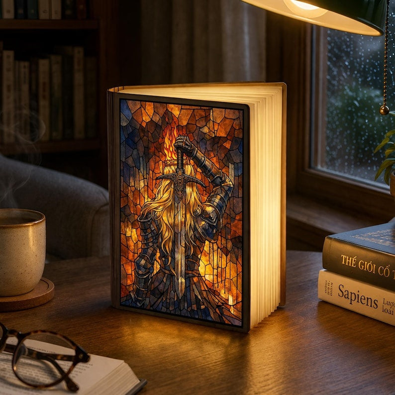 Aelin Throne Of Glass Book Lamp, Throne of Glass Fantasy Night Light, Fire Queen Reader Gift, Bookish Decor for Fans, Reading Nook Lamp BLVLR05