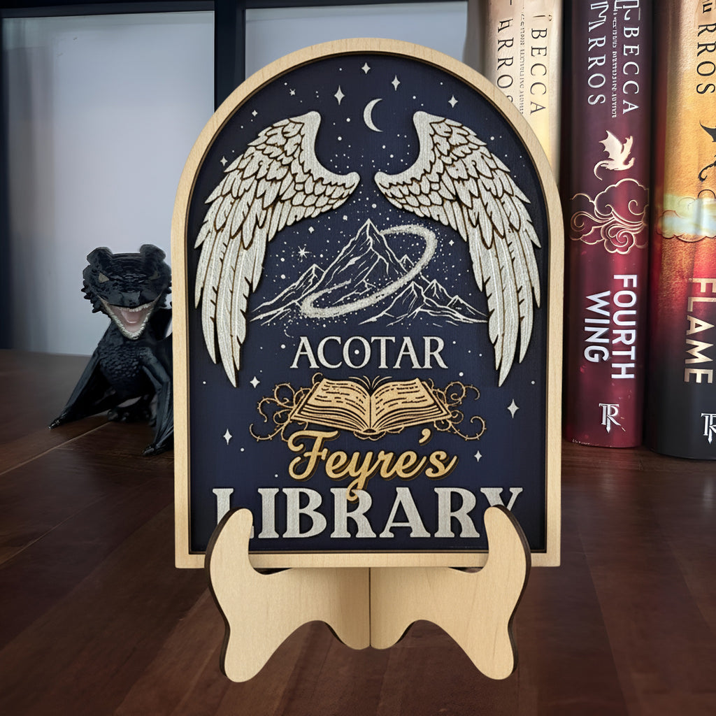 ACOTAR Bookshelf Sign, Velaris Night Court Decor, Personalized Library Sign, Fantasy Bookish Shelf Display Gift