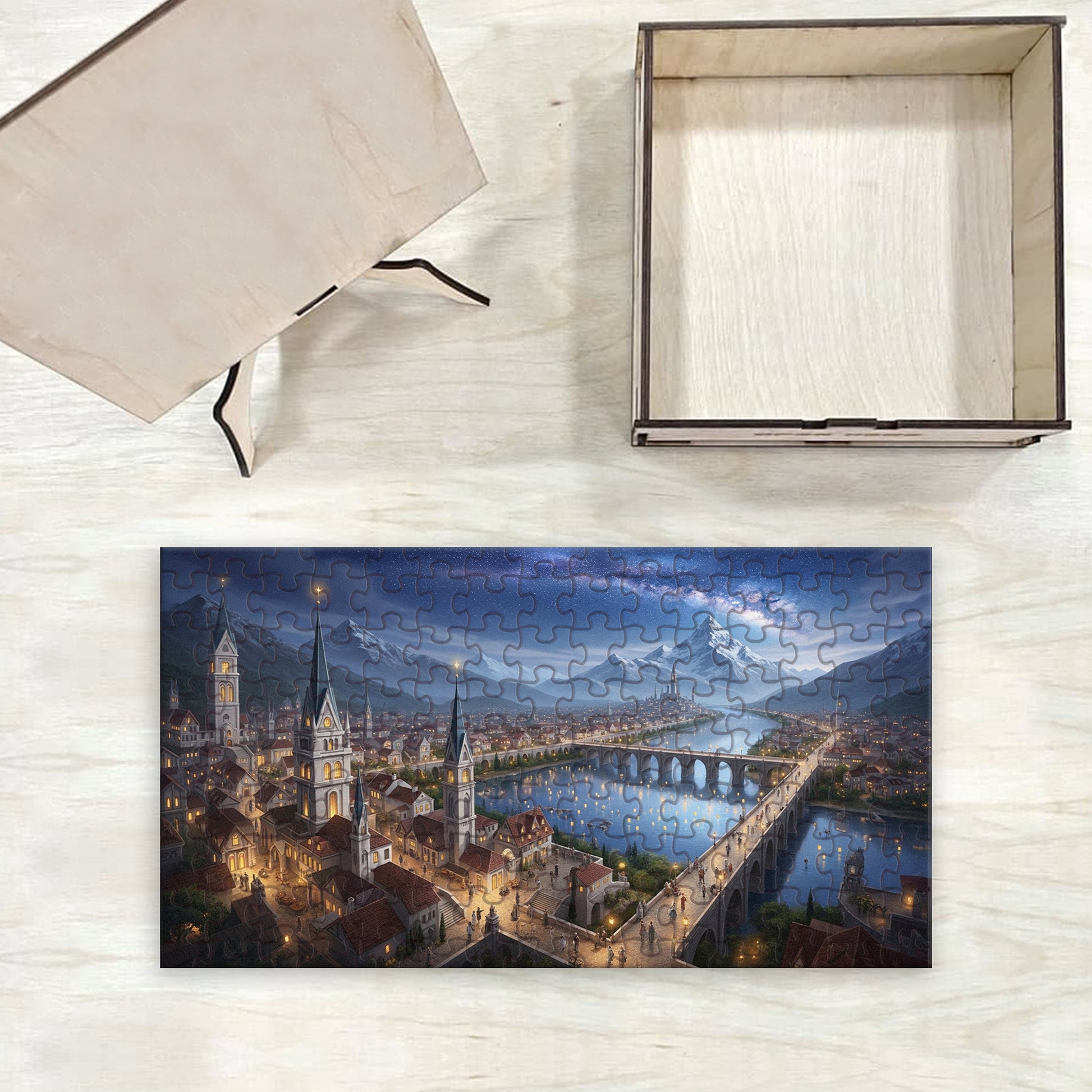 Velaris Night Court Puzzle, ACOTAR Fantasy Cityscape, Wooden Jigsaw for Book Lovers & Fans PVLR05