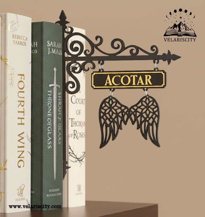 ACOTAR Book Tavern Sign, Night Court Wing Wooden Book Tracker, Fantasy Bookish Wall Decor, Velaris Inspired Sign, Gift for Book Lovers BSVLR25