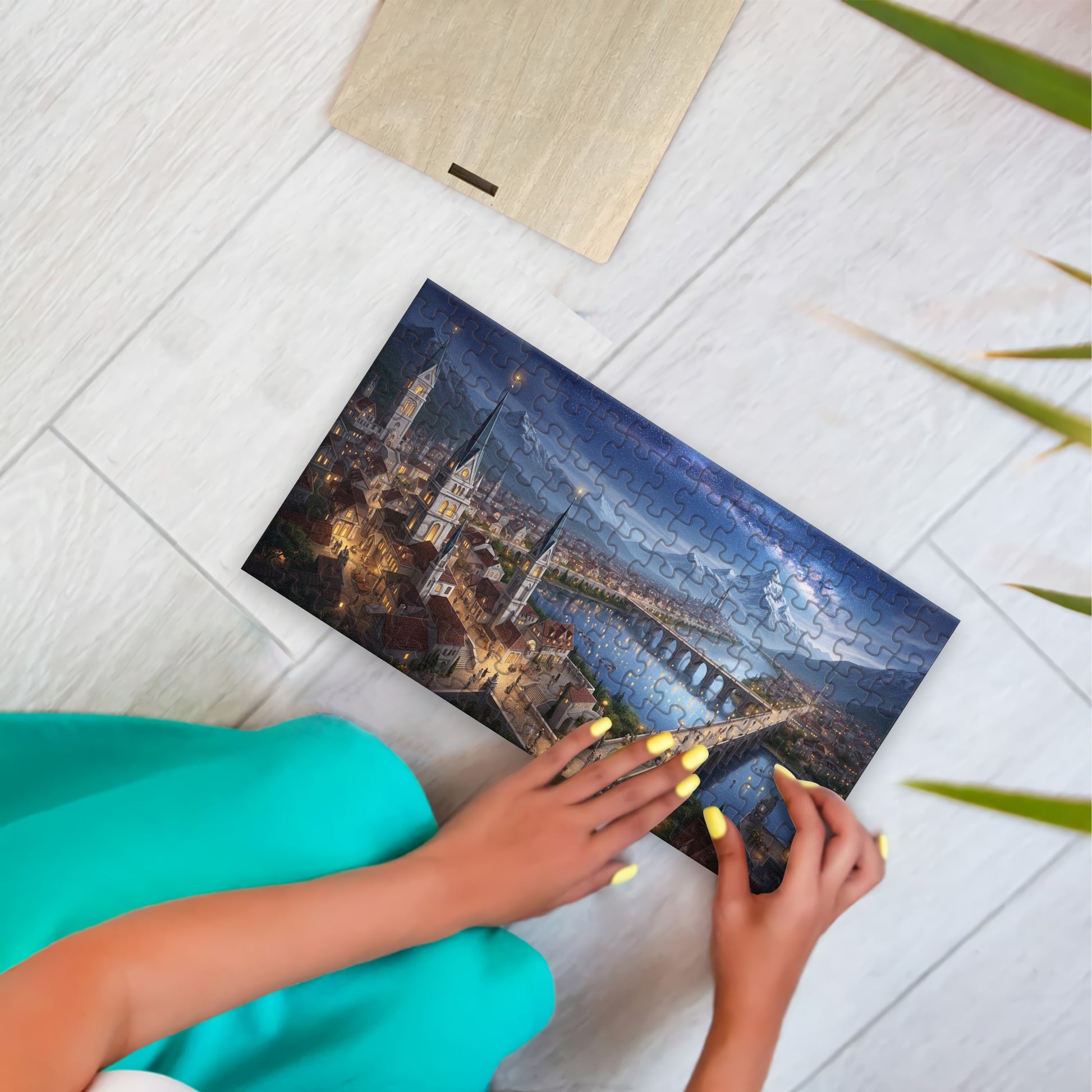 Velaris Night Court Puzzle, ACOTAR Fantasy Cityscape, Wooden Jigsaw for Book Lovers & Fans PVLR05