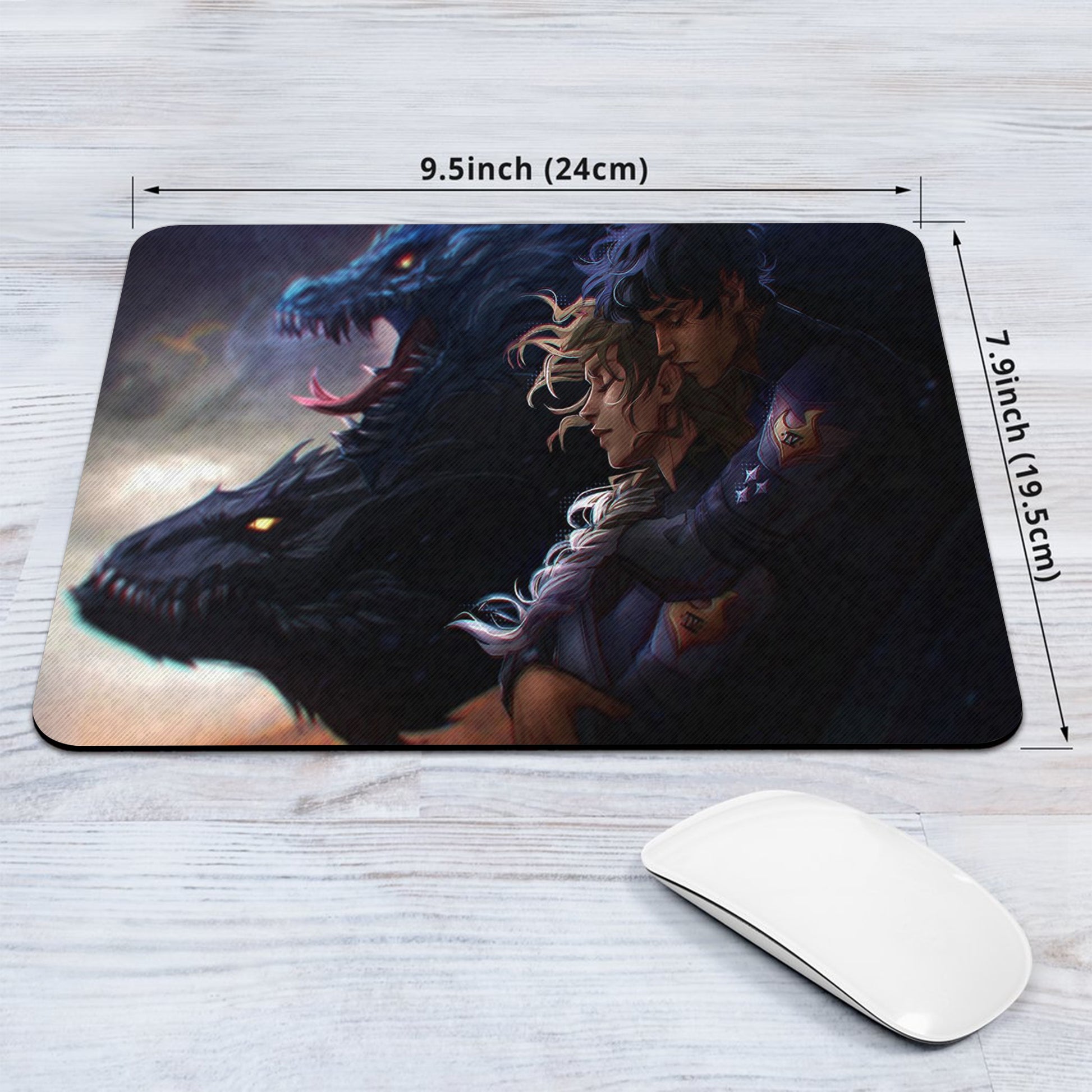 Fourth Wing Desk Mat, Xaden & Violet with Tairn and Andarna, Empyrean Series Fantasy Desk Pad, Gifts For Fan DMVLR14