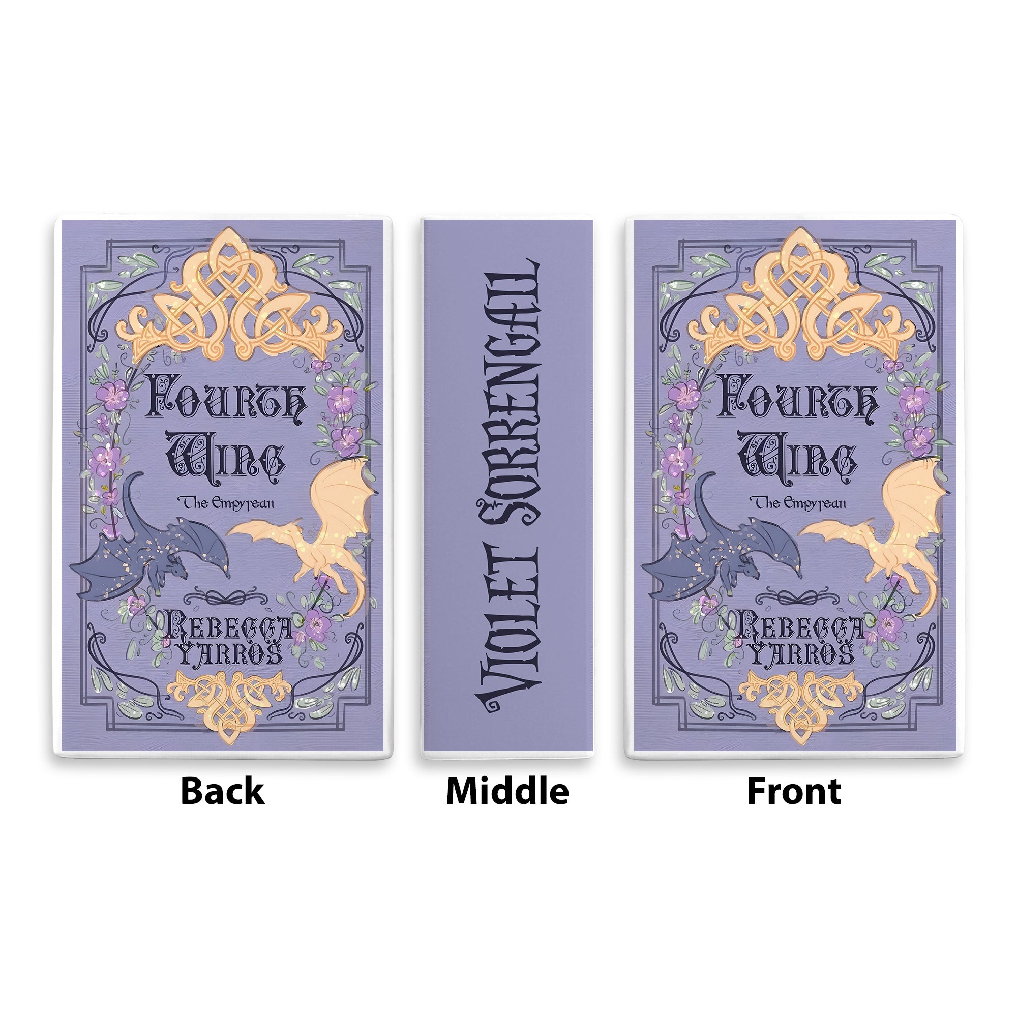 Fourth Wing Ceramic Book Vase, Fantasy Dragon Decor, Violet Sorrengail Aesthetic Gift for Book Lovers CVVRL06