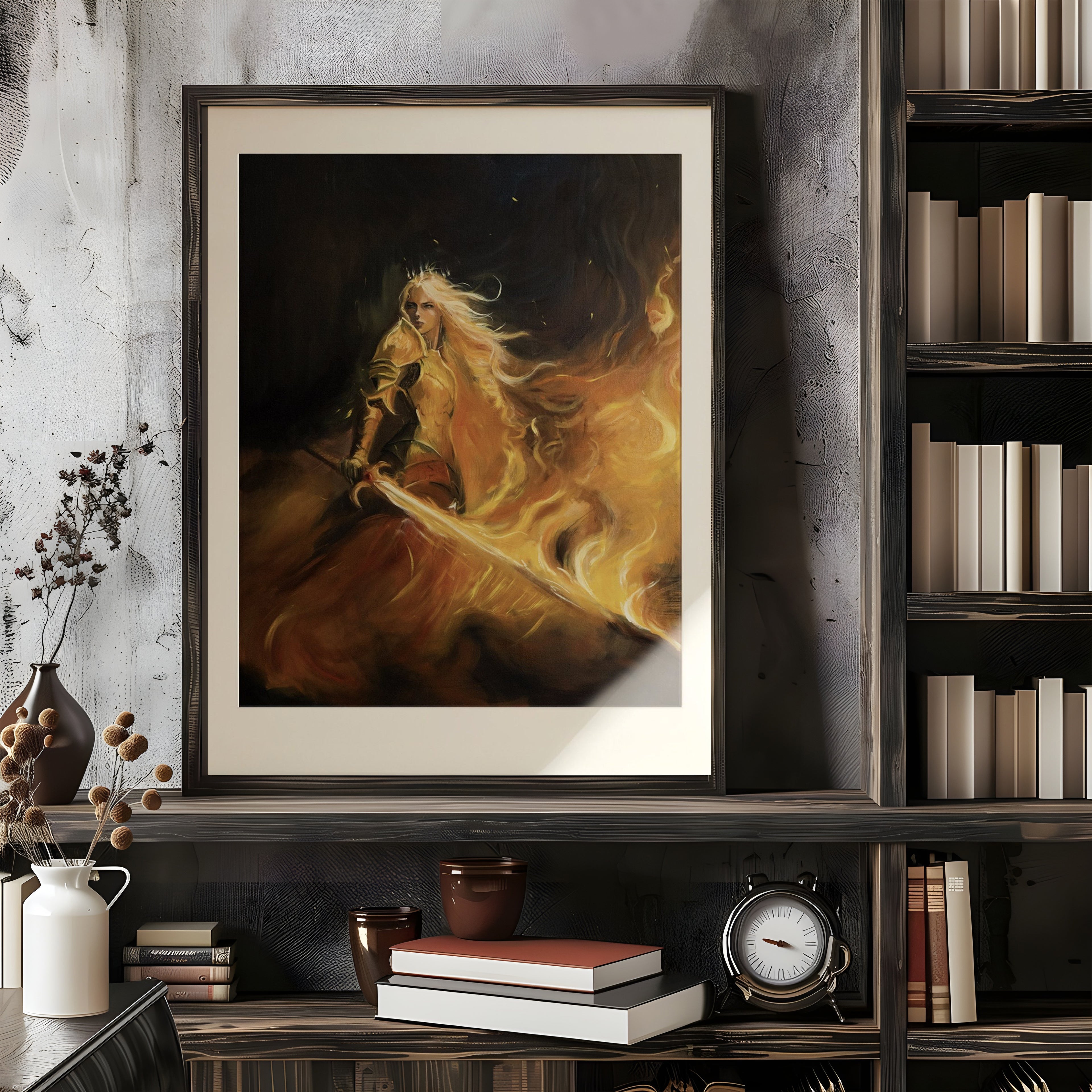 You Do Not Yield, Aelin Artwork Print, Licensed Throne of Glass Art by Carrington Moore, Bookish Art for Fantasy Fans, Kingdom of Ash VLRP41