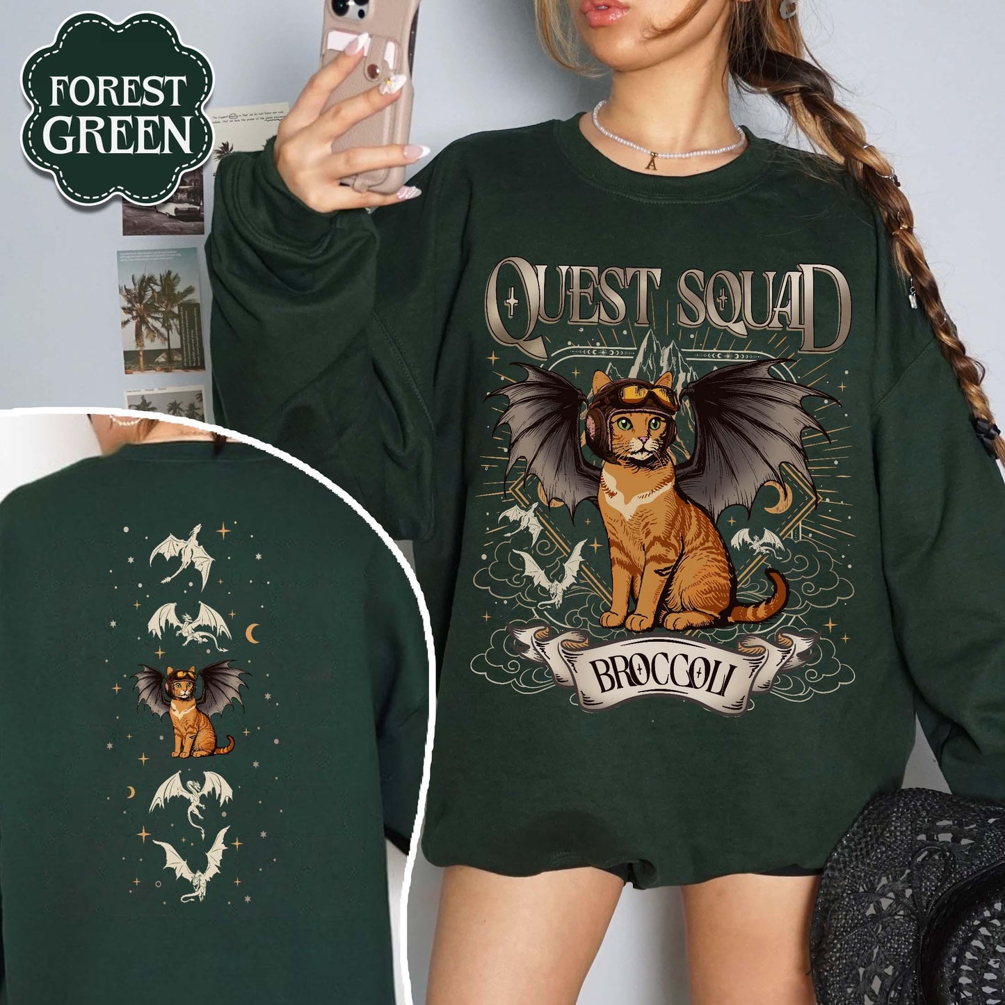 Comfort Colors Quest Squad Broccoli Sweatshirt, Onyx Storm Shirt, Fourth Wing, Xaden Riorson, Ridoc Romantasy Fan Shirt, Dragon Rider,Bookish Tee CFVLR44