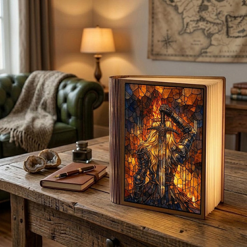 Aelin Throne Of Glass Book Lamp, Throne of Glass Fantasy Night Light, Fire Queen Reader Gift, Bookish Decor for Fans, Reading Nook Lamp BLVLR05