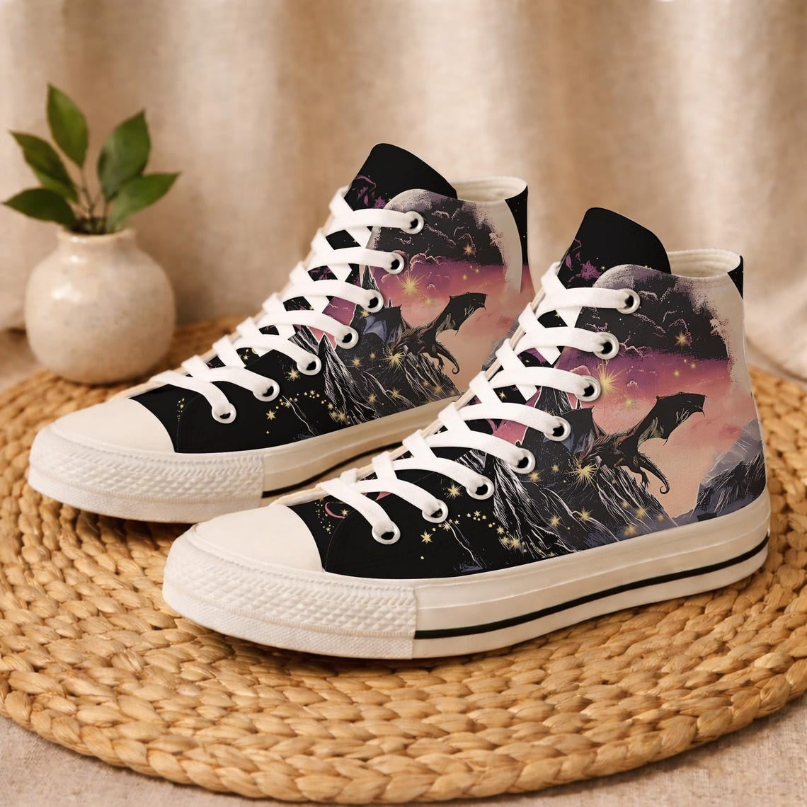 Fourth Wing High Top Shoes, The empyrean Shoes, Dragon Rider Sneakers, Fantasy Bookish Canvas Shoes, Romantasy Reader Gift. HSVLR05