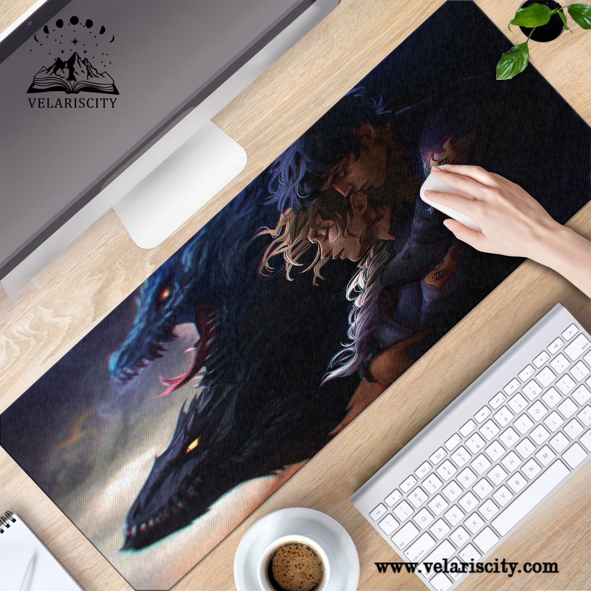 Fourth Wing Desk Mat, Xaden & Violet with Tairn and Andarna, Empyrean Series Fantasy Desk Pad, Gifts For Fan DMVLR14