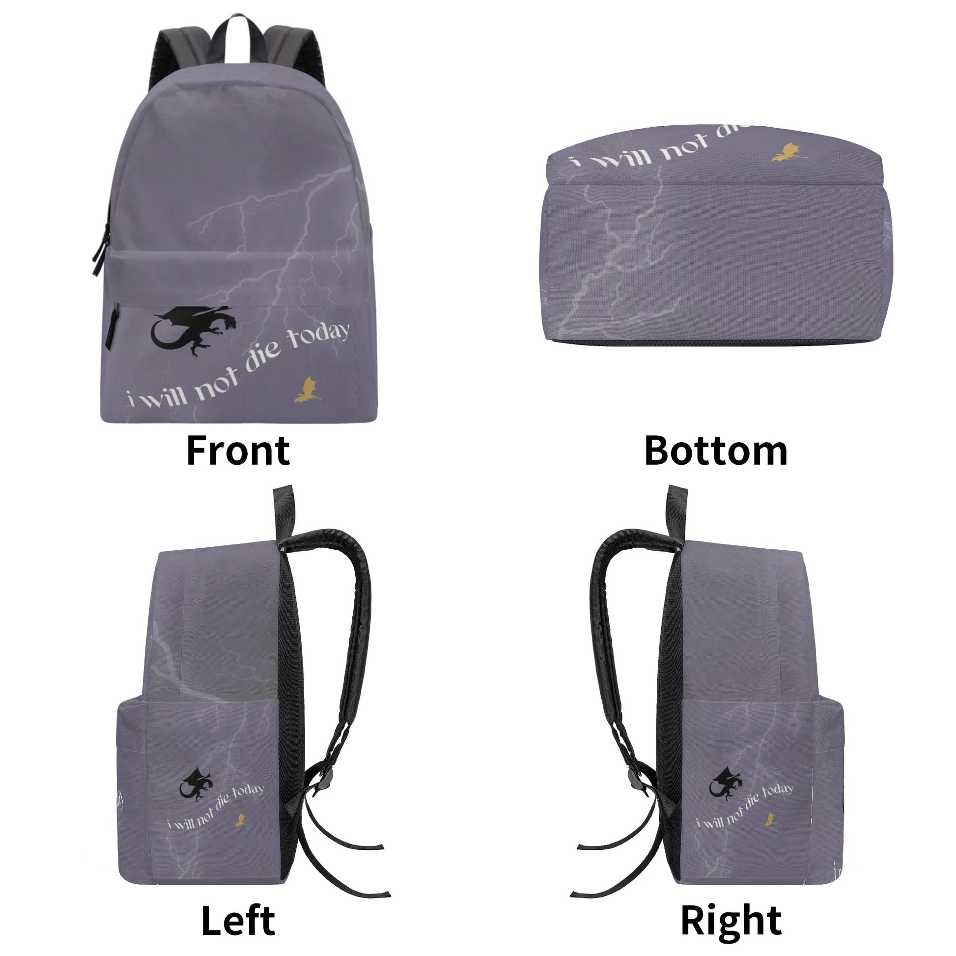 Fourth Wing Inspired Backpack, I Will Not Die Today Inspired Quote Backpack, Book Lover Gift BPVLR49