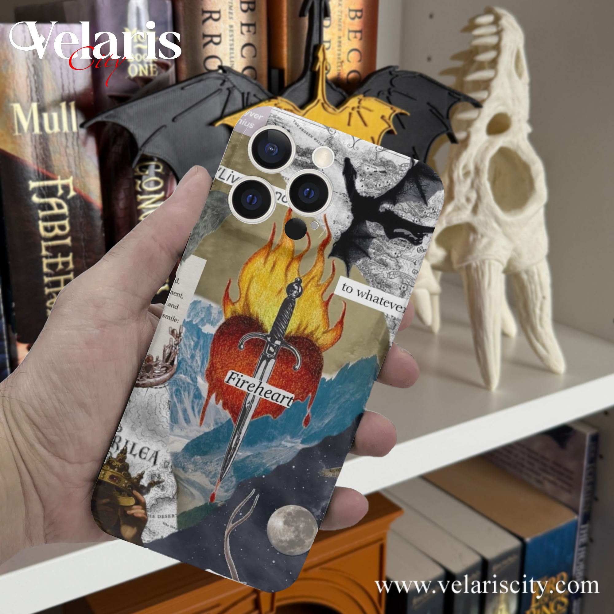 Phone Case Fireheart Collage Design – TOG Inspired Protective Cover, Fantasy Novel iPhone Cover, Book Lover Gift PCVLR50